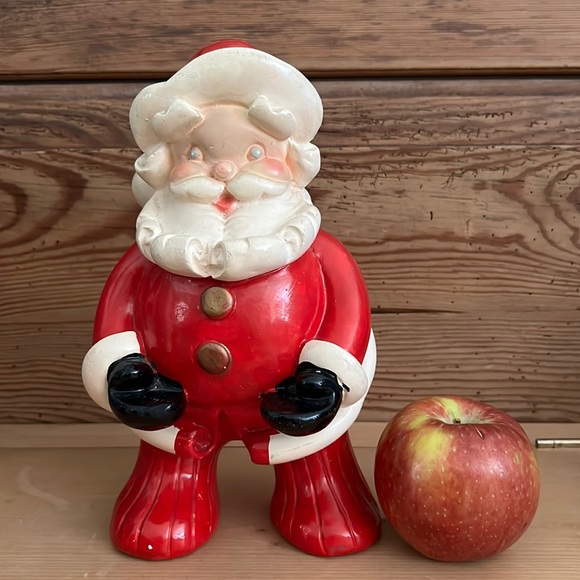 Vintage Chalkware Christmas Santa Claus Bank 1940's